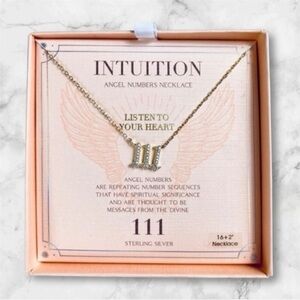 NIB Olivia & Jackson gold 111 angel numbers intuition necklace size 16"